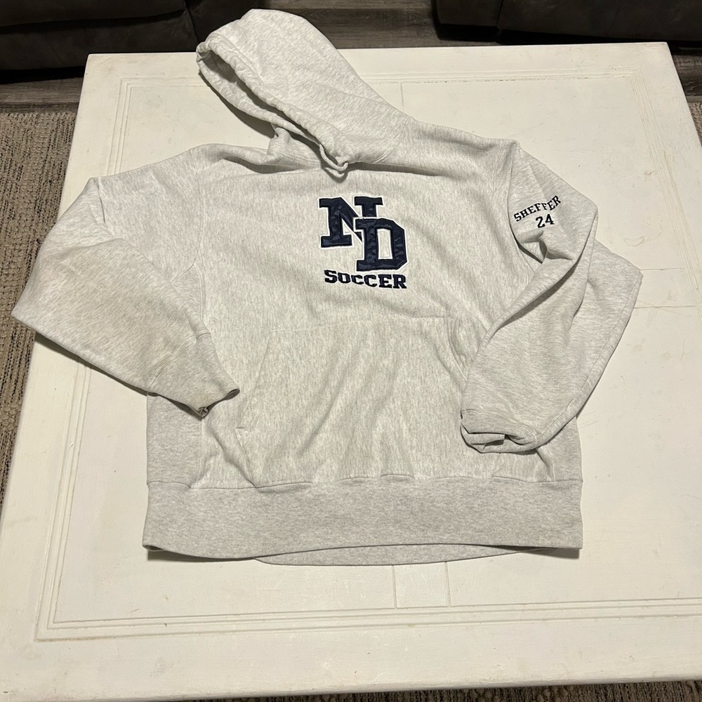 Gray ND Soccer Men's Hoodie